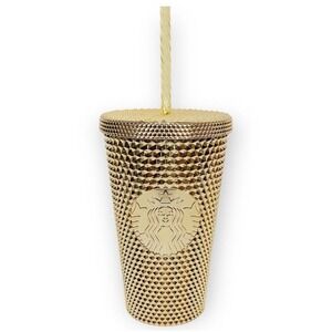 NWOT Christmas 2022 Gold Venti  Starbucks Studded  Diamond Tumbler 24oz Cold Cup